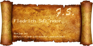 Fledrich Sándor névjegykártya