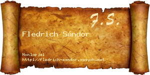 Fledrich Sándor névjegykártya