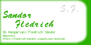 sandor fledrich business card